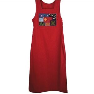 Amanda Smith faux suede patchwork overall dress